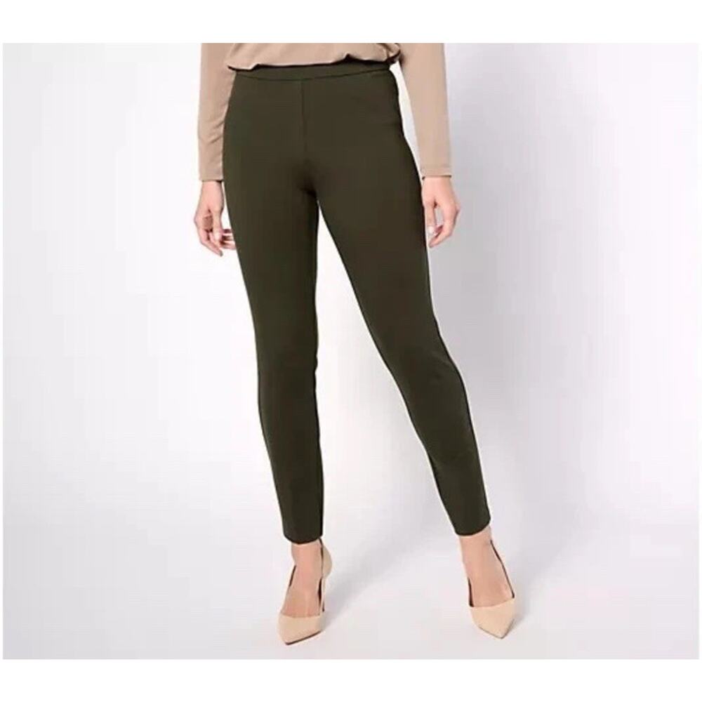 GRAVER Susan Graver Ankle Pants Royal Green Plus Size 3X‎ Stretch Slim Leg